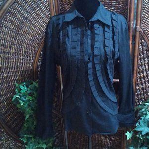 Perfectly pleated black shirt, WDNY, size 10